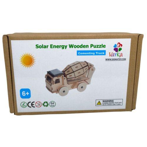 Solar Energy Wooden Puzzle-Cementing Truck