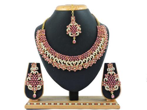 Generic Women’s Alloy Necklace set (Pink)