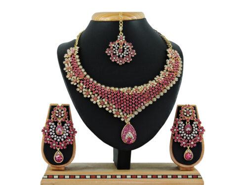 Generic Women’s Alloy Necklace set (Pink)