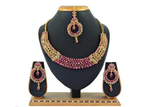 Generic Women’s Alloy Necklace set (Pink)