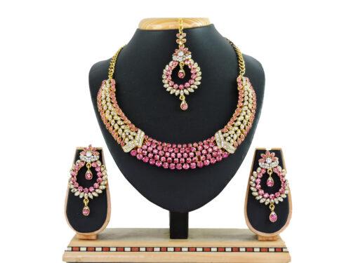 Generic Women’s Alloy Necklace set (Pink)