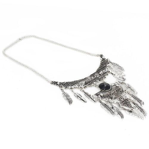 Silver Metal Oxidized Necklace