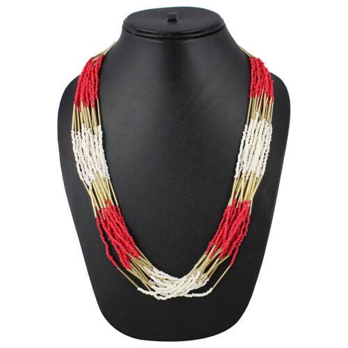 Designer Red Stylish Beads Necklace