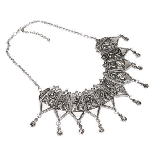 Boho Afgani Turkish Silver Necklace