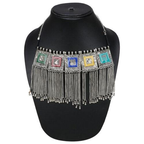 Boho Afgani Turkish Silver Necklace