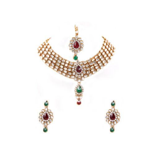 Designer Kundan Necklace Set with Earrings