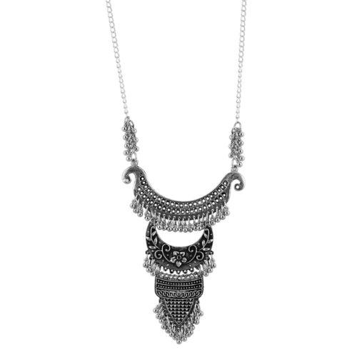 Antique Tribal Oxidized Boho Afgani Silver Necklace