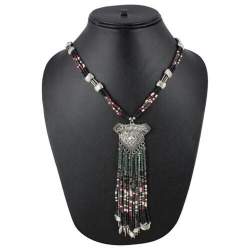 Oxodised Silver Multi Beads Necklace - Image 3