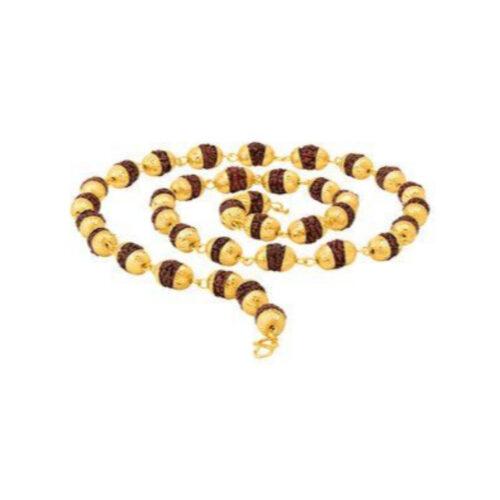 Gold Plated Rudraksha Necklace/Mala