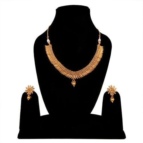 Designer Traditional Copper Gold Plated Traditional Necklace Set