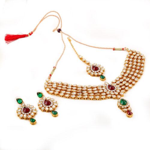 Designer Kundan Necklace Set with Earrings