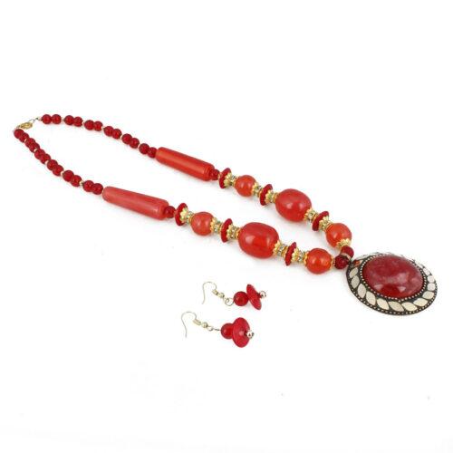 Fashion Pendant Necklace with EarringTibetan Style Beads - Image 4