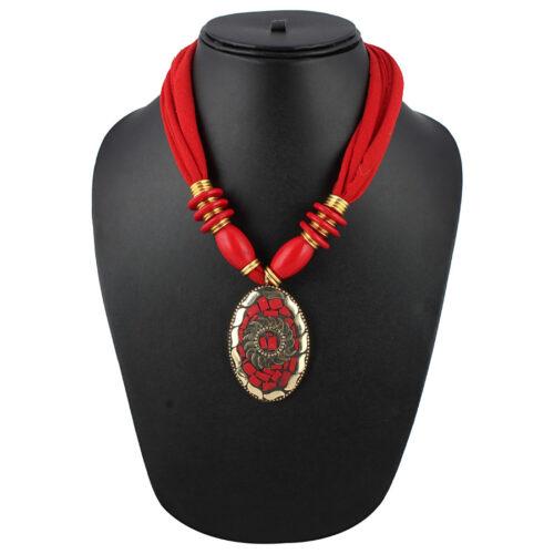 Red Color Designer Tibetan Style Necklace