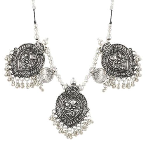 Designer Antique Oxidized Silver Fancy Necklace Fashion Jewellery - Image 3