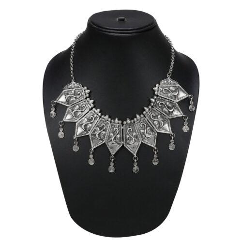 Boho Afgani Turkish Silver Necklace