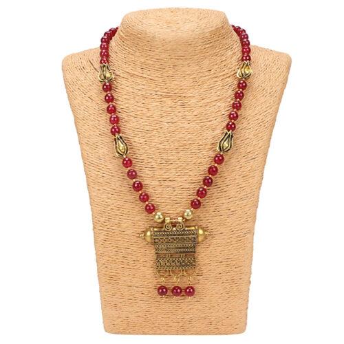 Designer Premium High Grade Stylish Maroon Beads Necklace