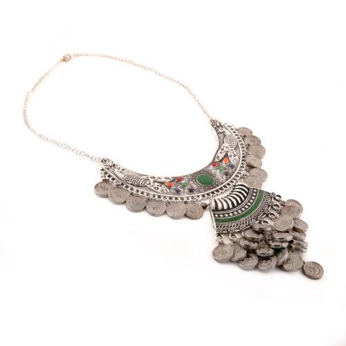 Afghani Tribal Antique Boho Oxidised Silver Necklace