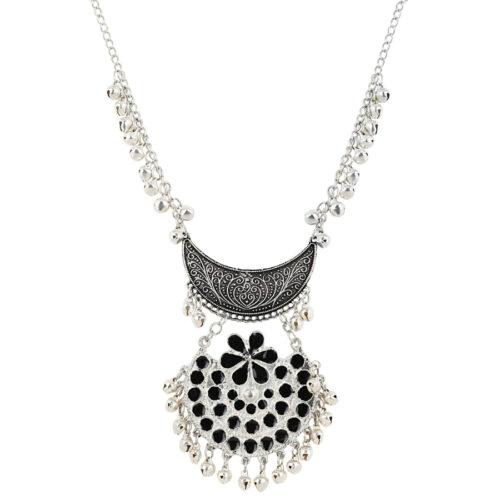 Oxidized Silver Designer Statement Necklace