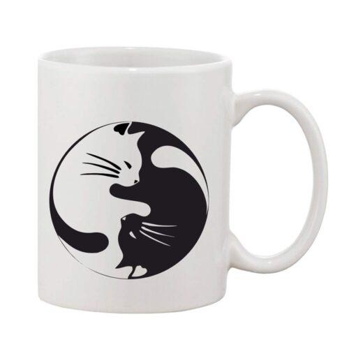 Printed Ceramic Coffee Mug – 1 Pieces, White, 11oz