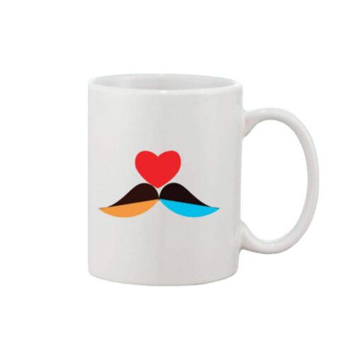 Printed Ceramic Coffee Mug – 1 Pieces, White, 11oz