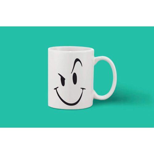 Printed Ceramic Coffee Mug – 1 Pieces, White, 11oz