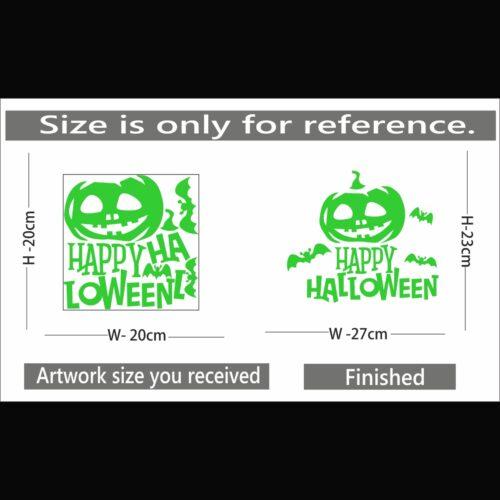 Generic Green Happy Halloween Radium Wall Sticker