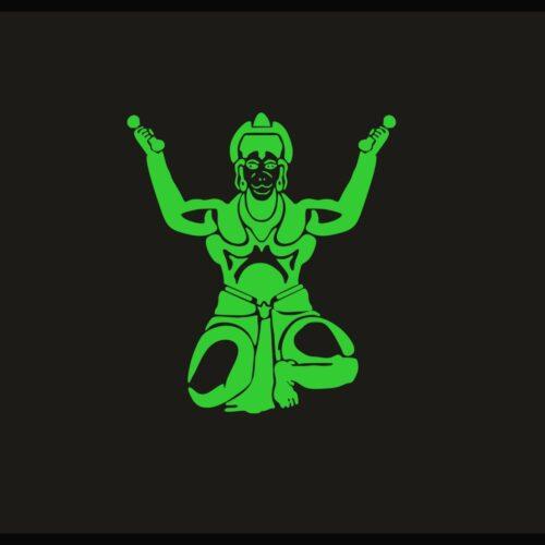 Generic Green Hanuman Ji Radium Wall Sticker