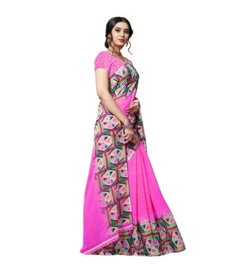 Generic Women’s Georgette Saree(Pink,5-6 Mtrs)