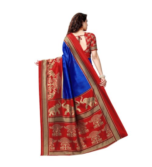 Generic Women’s Bhagalpuri Saree(Blue,5-6 Mtrs)