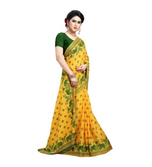 Generic Women’s Georgette Saree(Green,5-6 Mtrs)