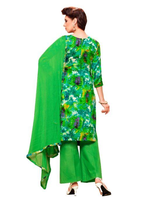 Generic Women’s Glaze Cotton Unstitched Salwar Suit-Material With Dupatta (Green & Multi,2.3 Mtrs)