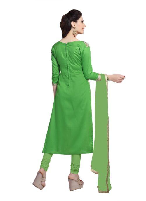 Generic Women’s Cotton Unstitched Salwar Suit-Material With Dupatta (Beige, Green,2.2 Mtrs)