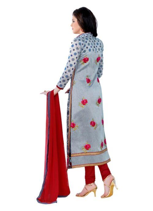 Generic Women’s Cotton Unstitched Salwar Suit-Material With Dupatta (Grey,2.3 Mtrs)