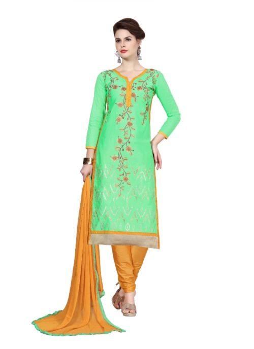 Generic Women’s Cotton Unstitched Salwar Suit-Material With Dupatta (Pista Green,2.3 Mtrs)