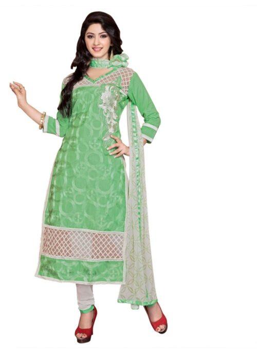 Generic Women’s Cotton Unstitched Salwar Suit-Material With Dupatta (Green,2.2 Mtrs)