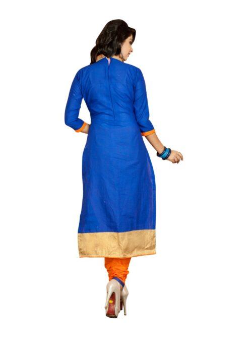 Generic Women’s Cotton Unstitched Salwar Suit-Material With Dupatta (Blue,2.2 Mtrs)