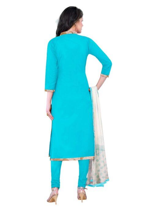 Generic Women’s Cotton Unstitched Salwar Suit-Material With Dupatta (Sky Blue,2.3 Mtrs)