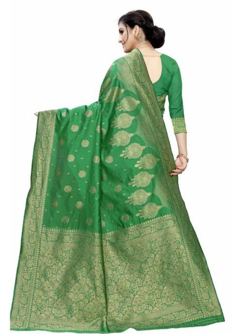 Generic Women’s Jacquard Saree (Green ,5-6Mtrs)