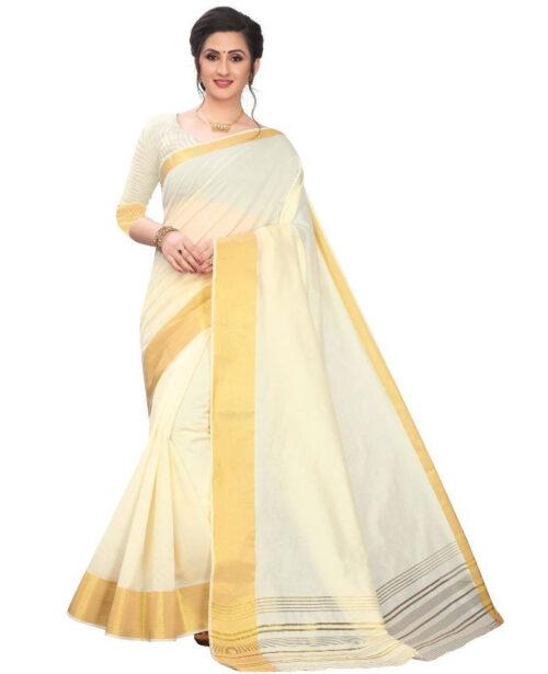 Generic Women’s Cotton Silk Saree (Lite Sandal ,5-6Mtrs)