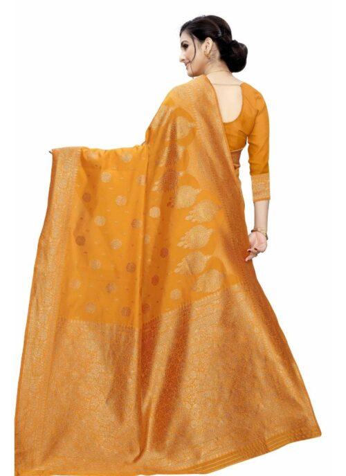 Generic Women’s Jacquard Saree (Gold ,5-6Mtrs)