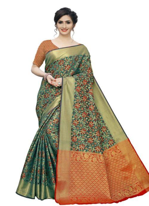 Generic Women’s Jacquard Saree (Multi ,5-6Mtrs)