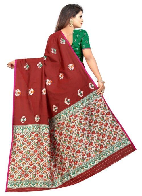 Generic Women’s Jacquard Saree (Maroon ,5-6Mtrs)