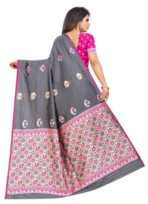 Generic Women’s Jacquard Saree (Greay ,5-6Mtrs)