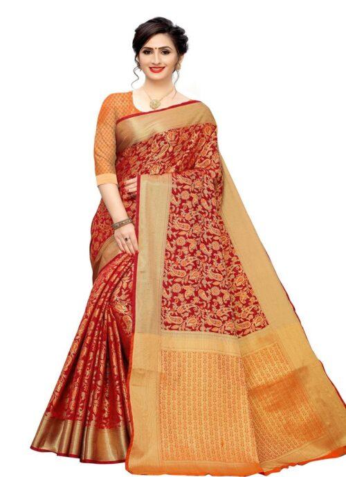 Generic Women's Jacquard Saree (Multi ,5-6Mtrs)