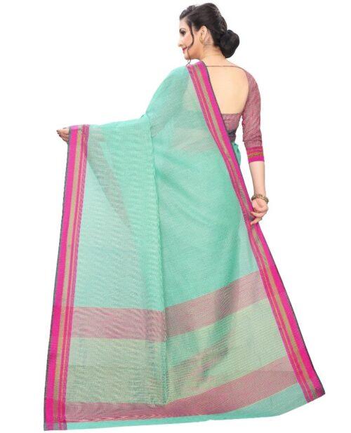 Generic Women’s Cotton Silk Sarees (Rama Green , 5-6Mtrs)