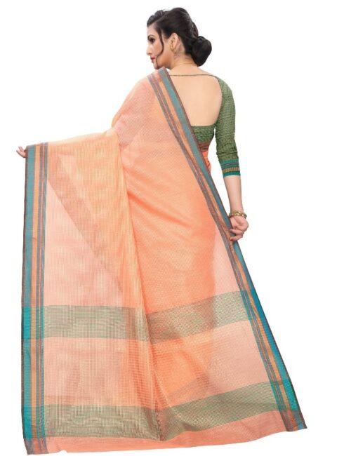 Generic Women’s Cotton Silk Sarees (Orange , 5-6Mtrs)