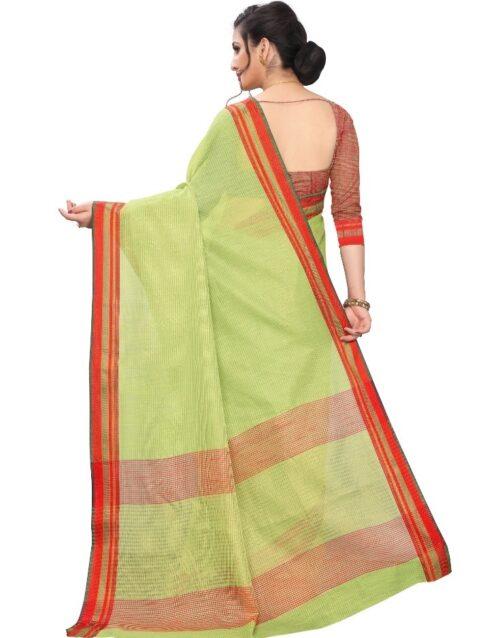 Generic Women’s Cotton Silk Sarees (Green , 5-6Mtrs)