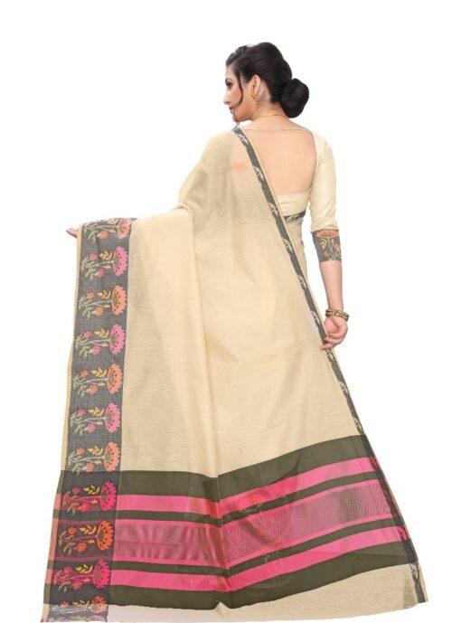 Generic Women’s Cotton Silk Sarees (Sandal , 5-6Mtrs)