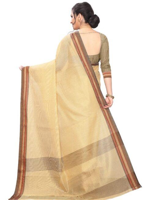 Generic Women’s Cotton Silk Sarees (Sandal , 5-6Mtrs)