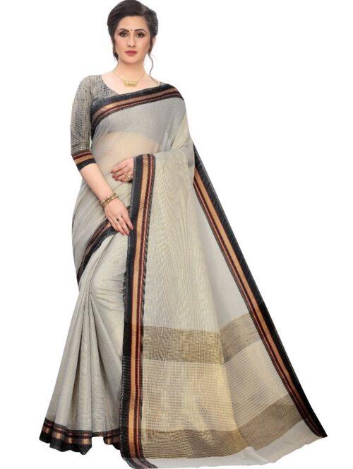 Generic Women’s Cotton Silk Sarees (Greay , 5-6Mtrs)